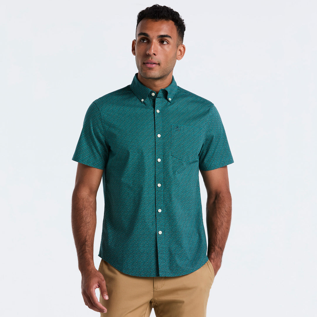 Camisa Manga Corta De Popelina Micro Geo