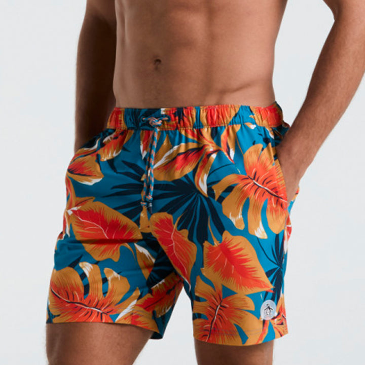 Traje De Baño Full Print Hojas Tropicales - Original Penguin México