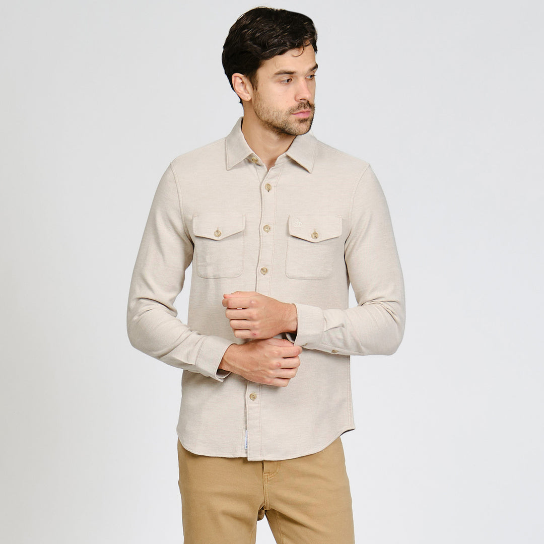 Camisa Manga Larga Con Tejido Doble