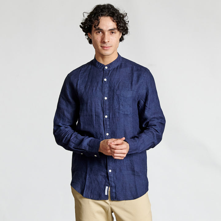 Camisa Manga Larga Cuello Mao - Original Penguin México