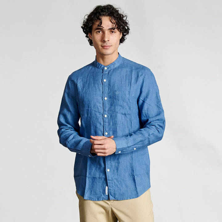 Camisa Manga Larga Cuello Mao - Original Penguin México