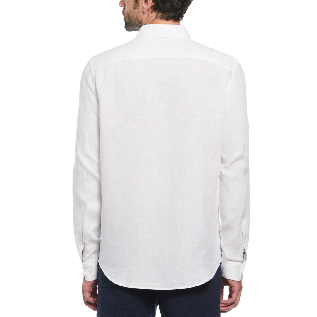 Camisa Manga Larga Lino Delave Con Bolsillo - Original Penguin México