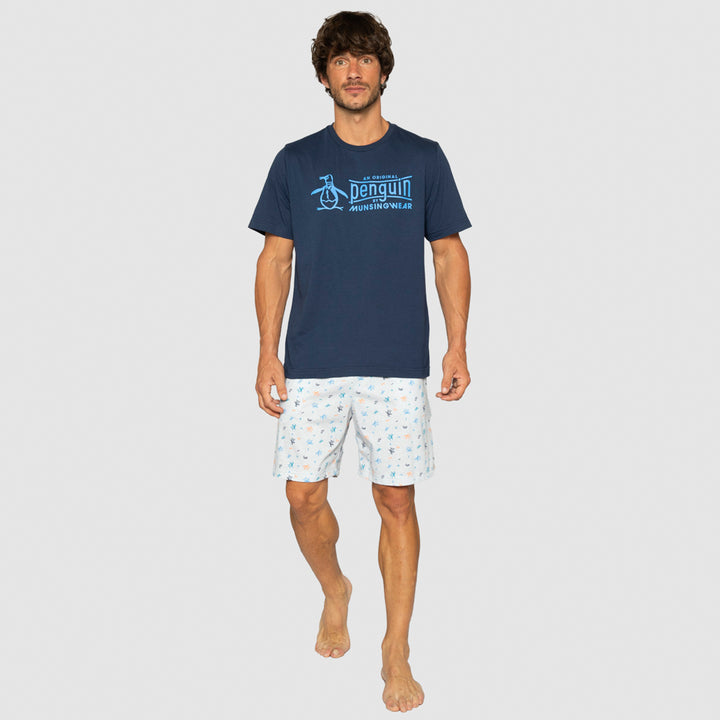 Pijama Playera Y Short De Chifon Estampado