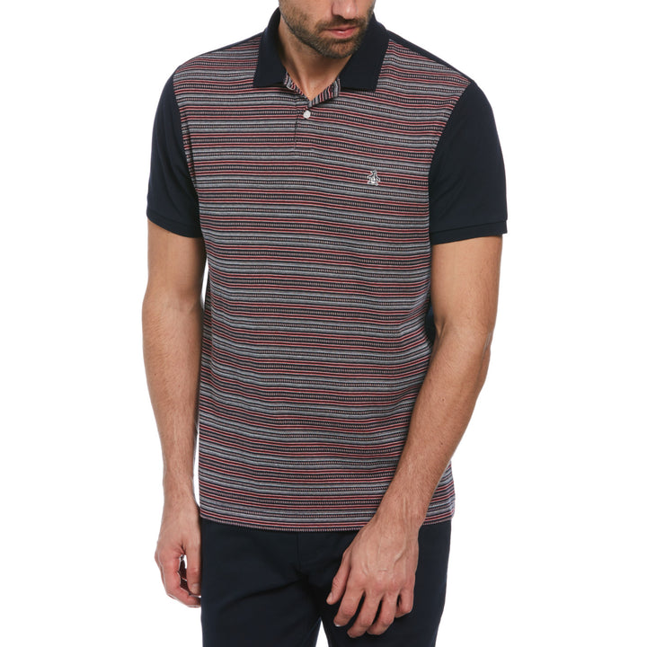 Polo Con Jacquard Frontal A Rayas