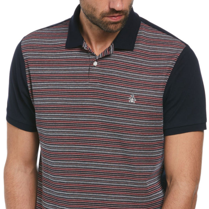 Polo Con Jacquard Frontal A Rayas