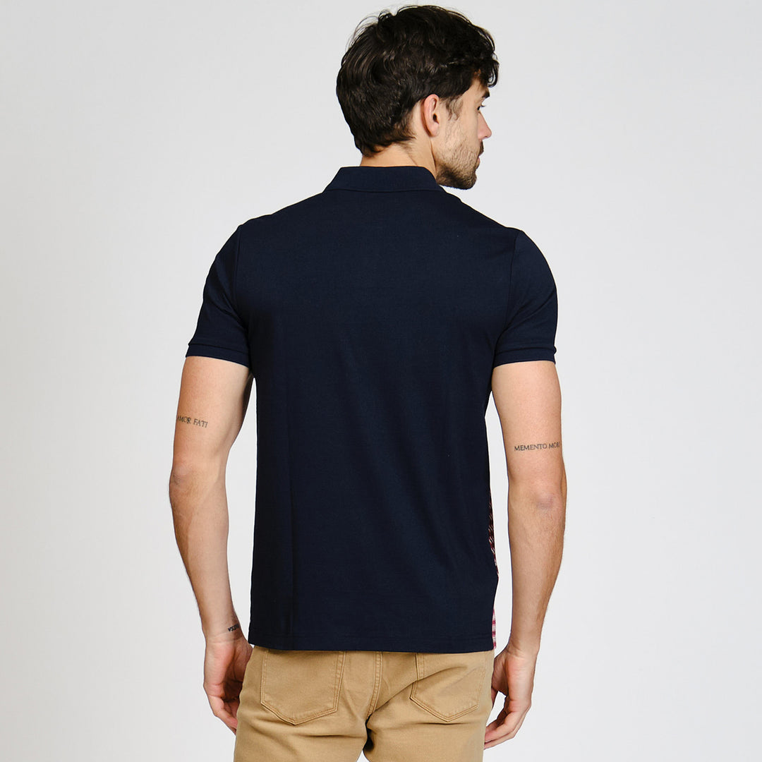 Polo De Algodón Con Jacquard Frontal zigzag