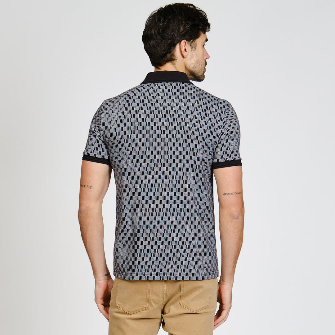 Polo De Algodón Con Jacquard A Cuadros