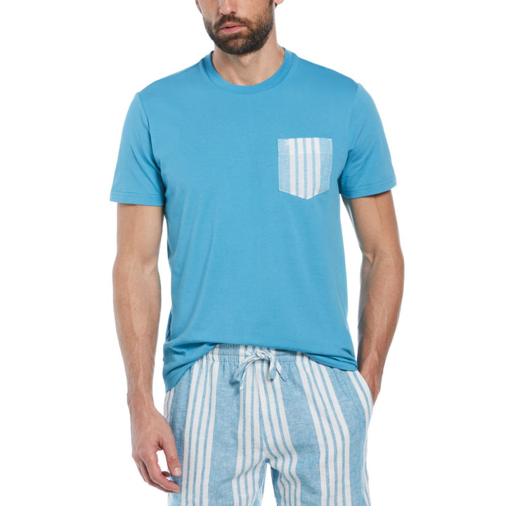 Playera Con Bolsillo A Rayas