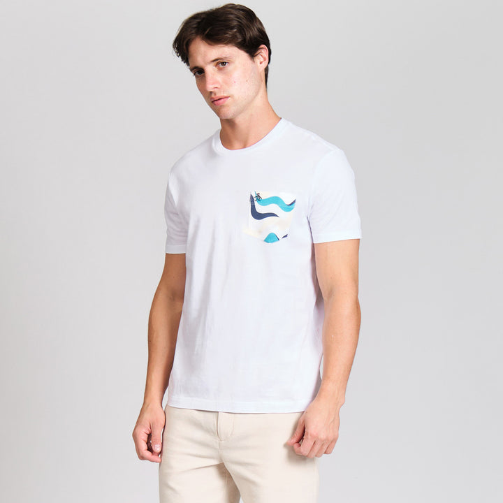 Playera De Algodón Con Bolsillo Estampado