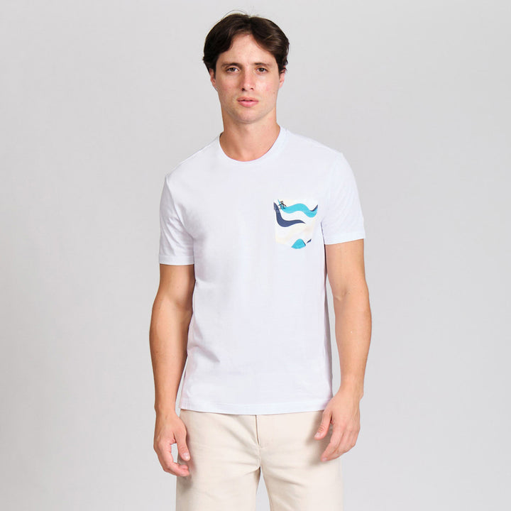 Playera De Algodón Con Bolsillo Estampado