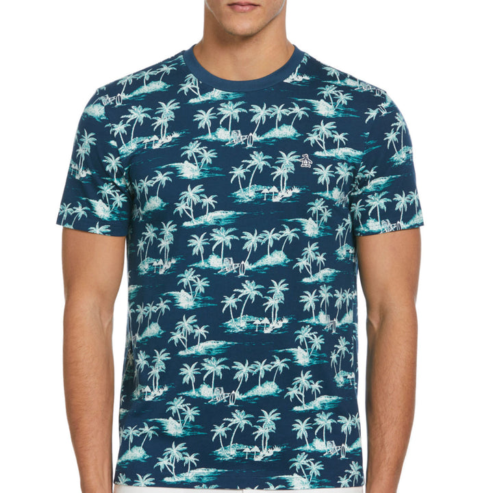 Playera De Algodón Con Estampado De Isla - Original Penguin México