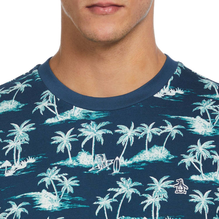 Playera De Algodón Con Estampado De Isla - Original Penguin México