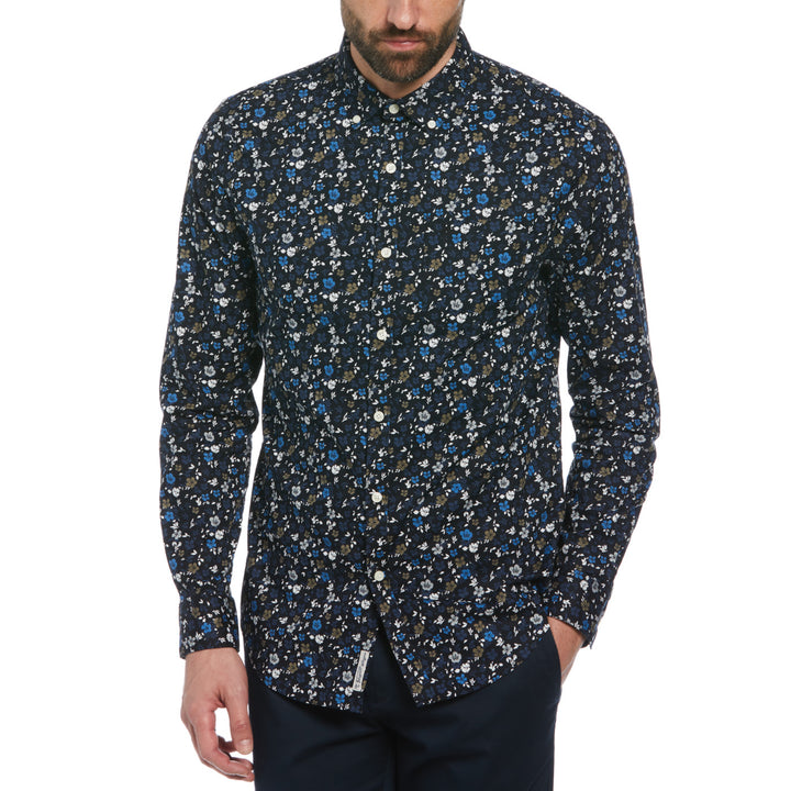 Camisa Manga Larga De Popelina Floral