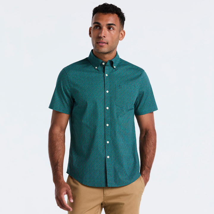 Camisa Manga Corta De Popelina Micro Geo
