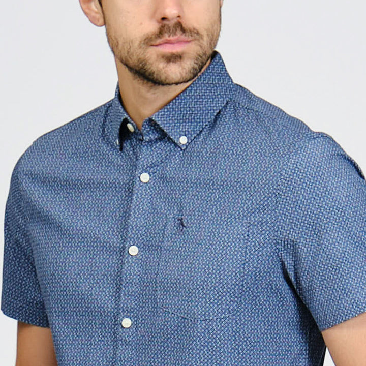 Camisa Manga Corta De Popelina Micro Geo