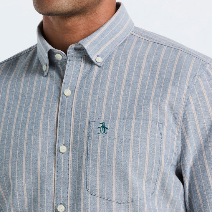 Camisa Manga Larga Oxford A Rayas Verticales