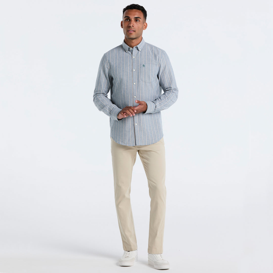 Camisa Manga Larga Oxford A Rayas Verticales