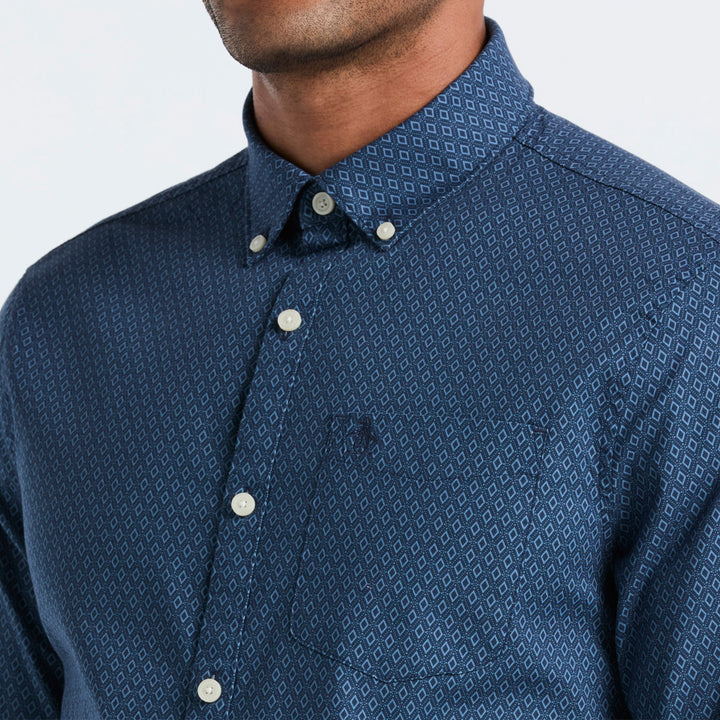 Camisa Manga Corta De Popelina Micro Diamond