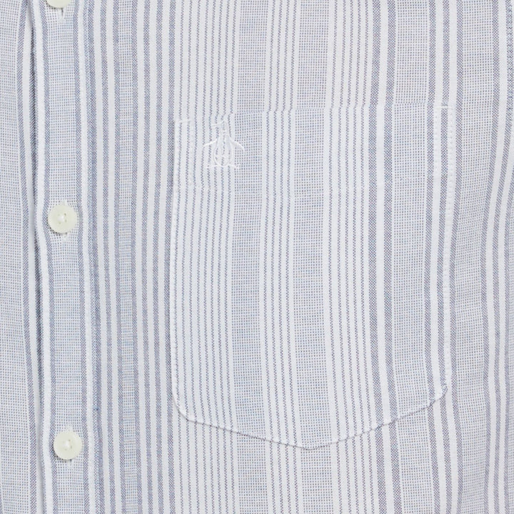 Camisa Manga Corta Oxford Con Multiples Lineas Verticales