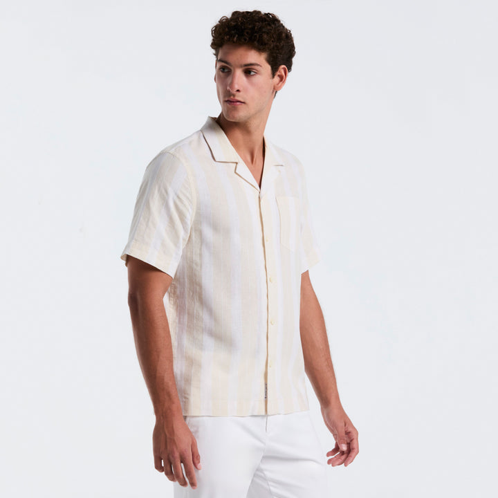 Camisa Manga Corta En Lineas Verticales