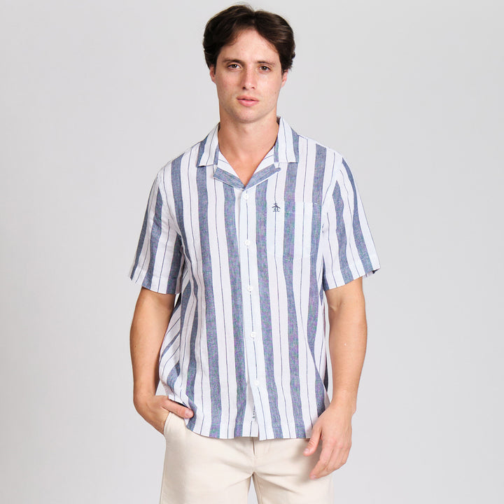 Camisa Manga Corta En Lineas Verticales