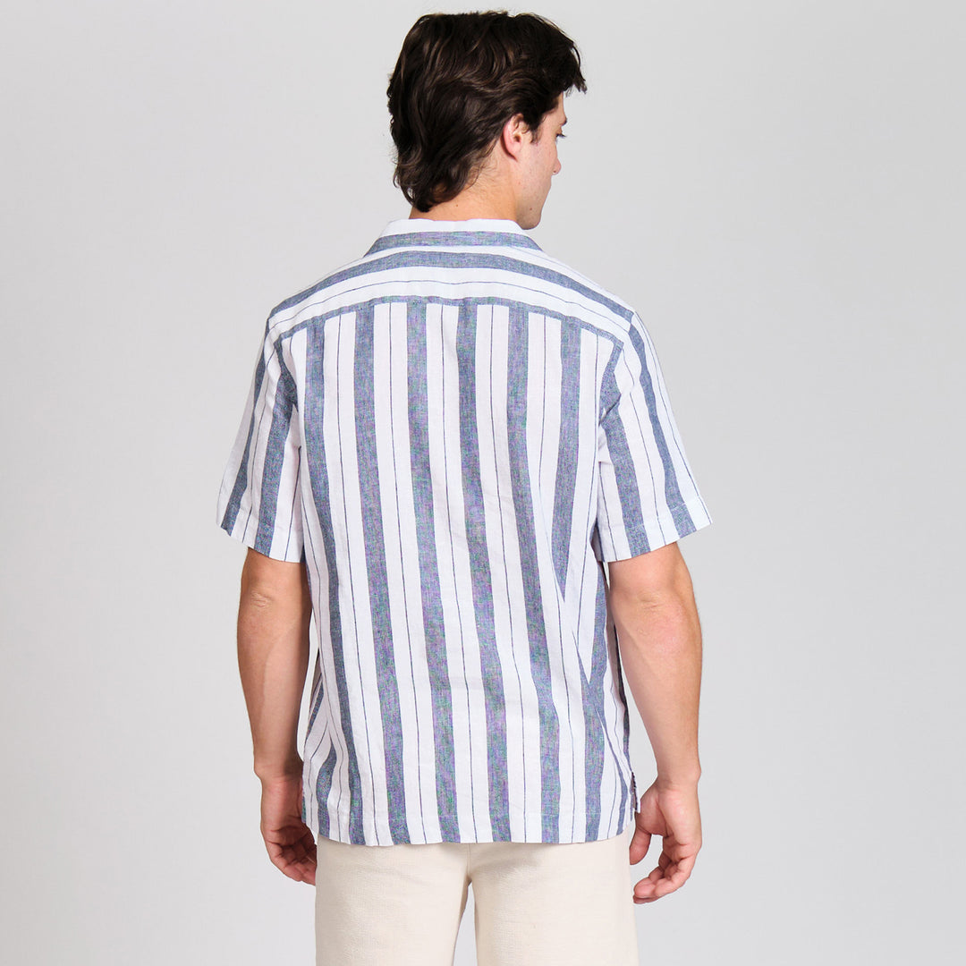 Camisa Manga Corta En Lineas Verticales