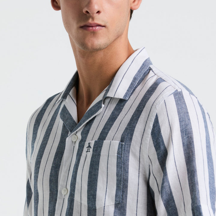 Camisa Manga Corta En Lineas Verticales