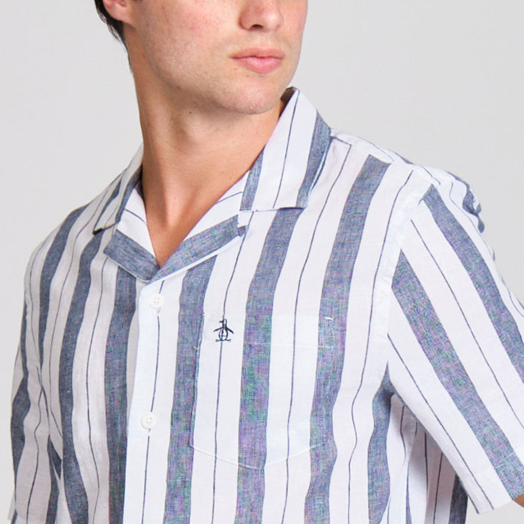 Camisa Manga Corta En Lineas Verticales