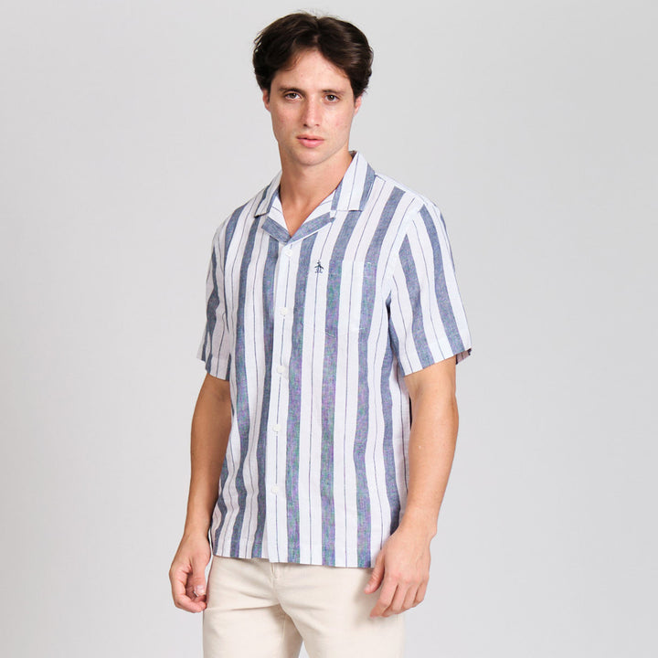 Camisa Manga Corta En Lineas Verticales