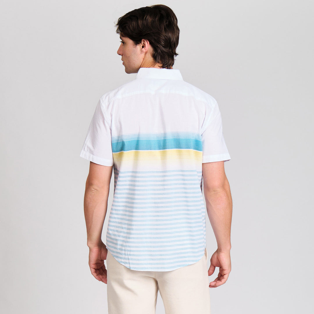 Camisa Manga Corta Lineas En Degradado