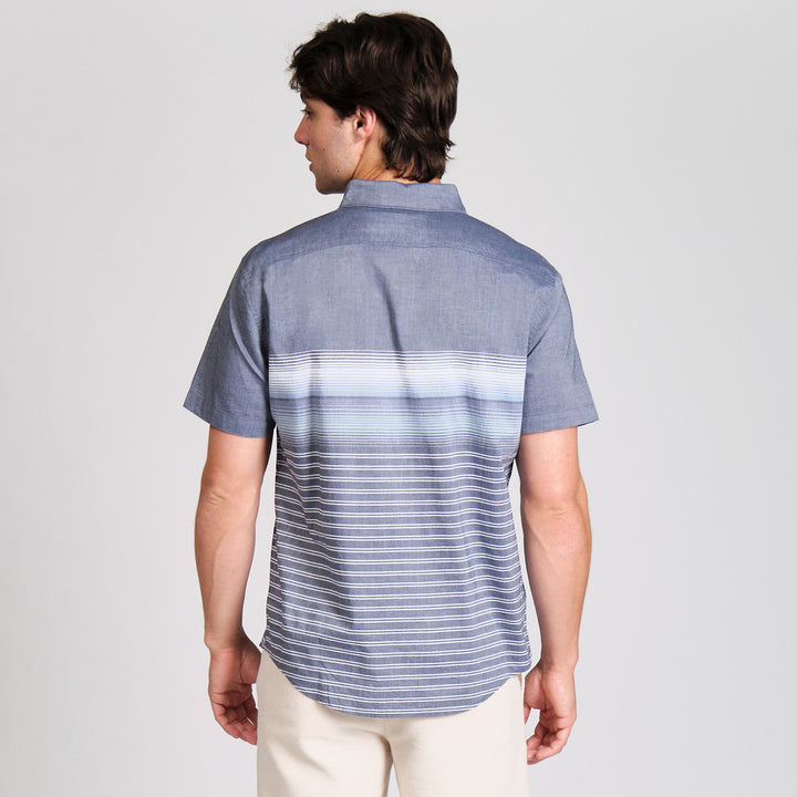 Camisa Manga Corta Lineas En Degradado