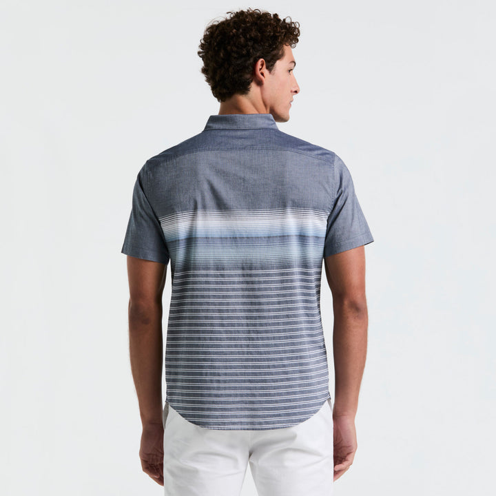 Camisa Manga Corta Lineas En Degradado