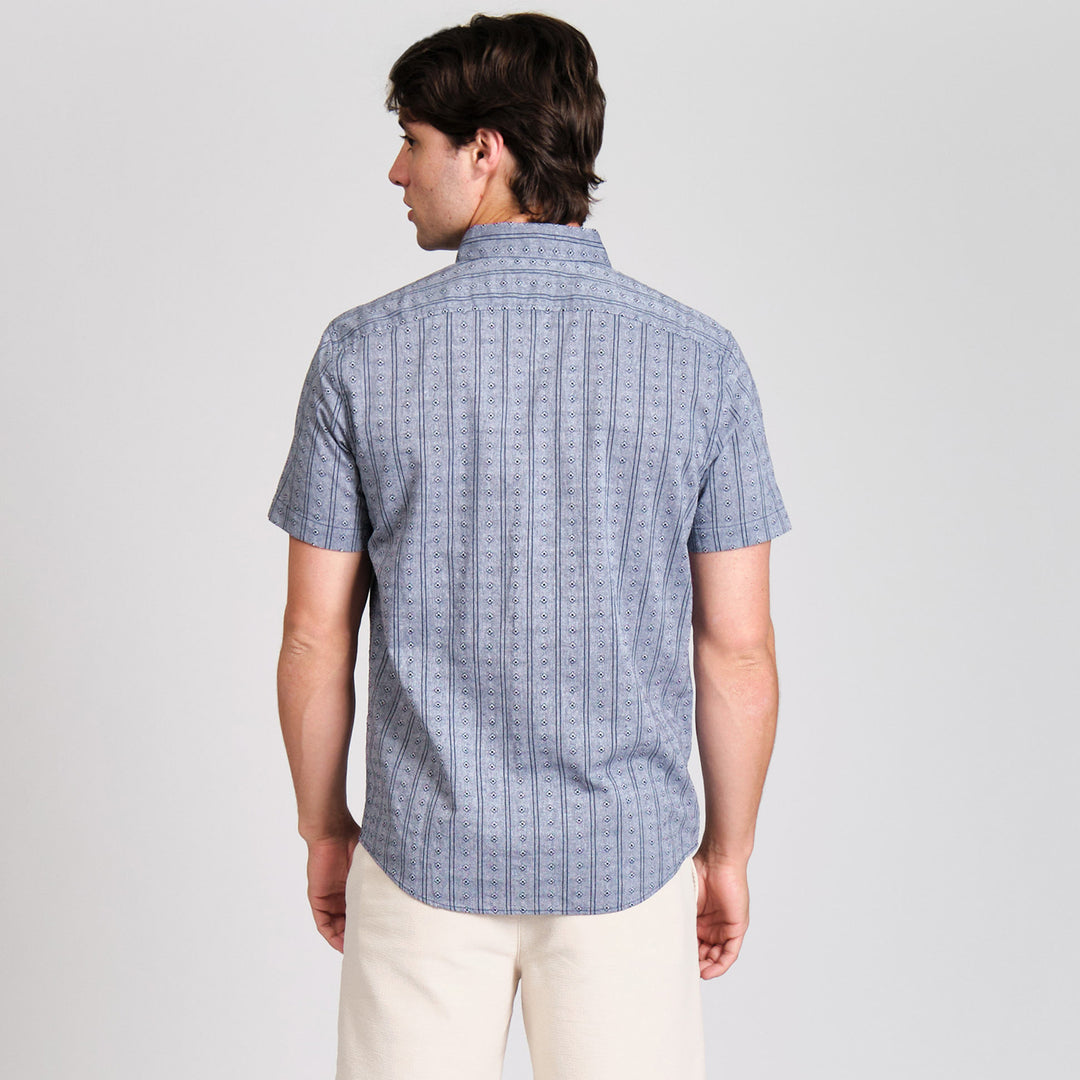 Camisa Manga Corta Dobby Geo