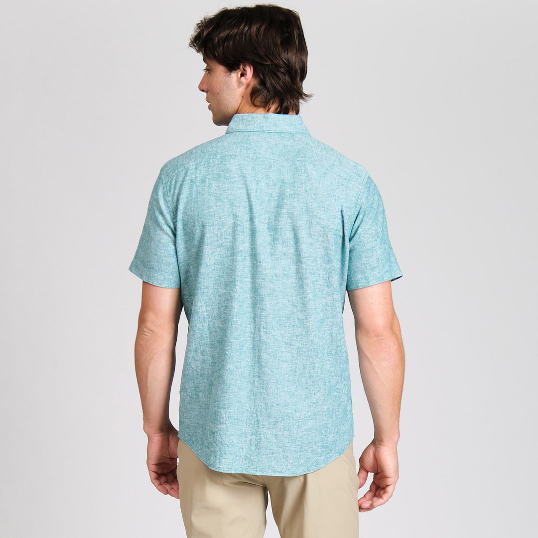 Camisa Manga Corta En Mezcla De Lino
