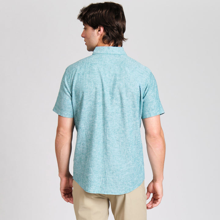 Camisa Manga Corta En Mezcla De Lino