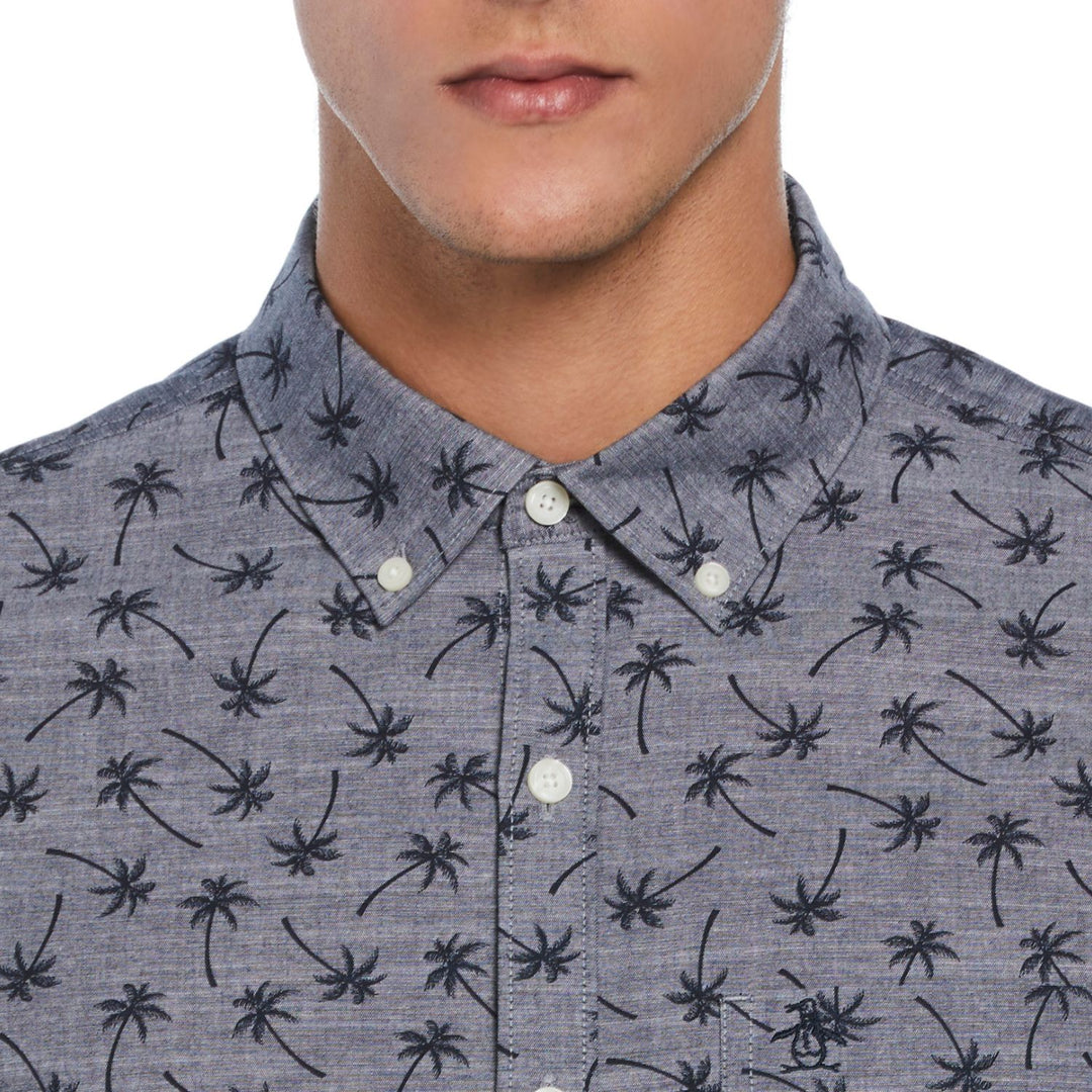 Camisa De Manga Corta Full Print Palmeras - Original Penguin México