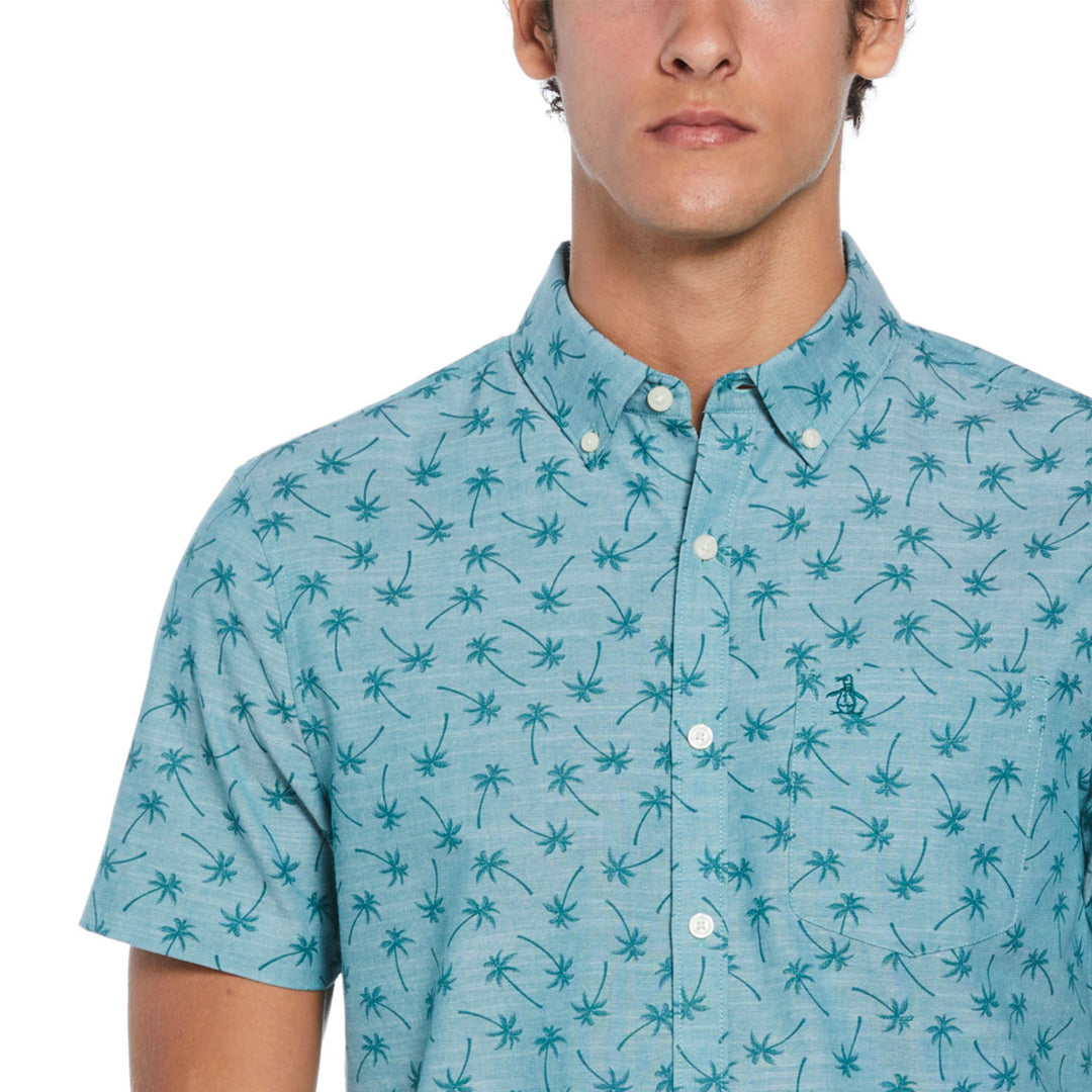 Camisa De Manga Corta Full Print Palmeras - Original Penguin México