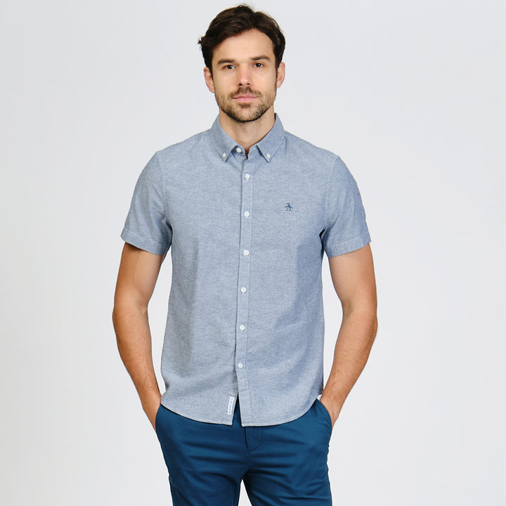Camisa Manga Corta Oxford Sin Bolsillo