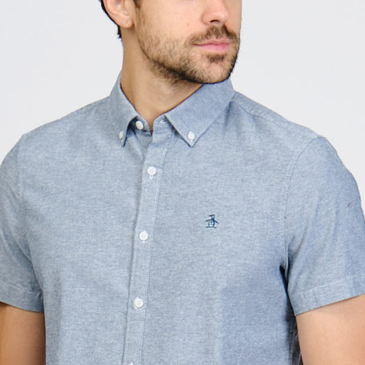 Camisa Manga Corta Oxford Sin Bolsillo