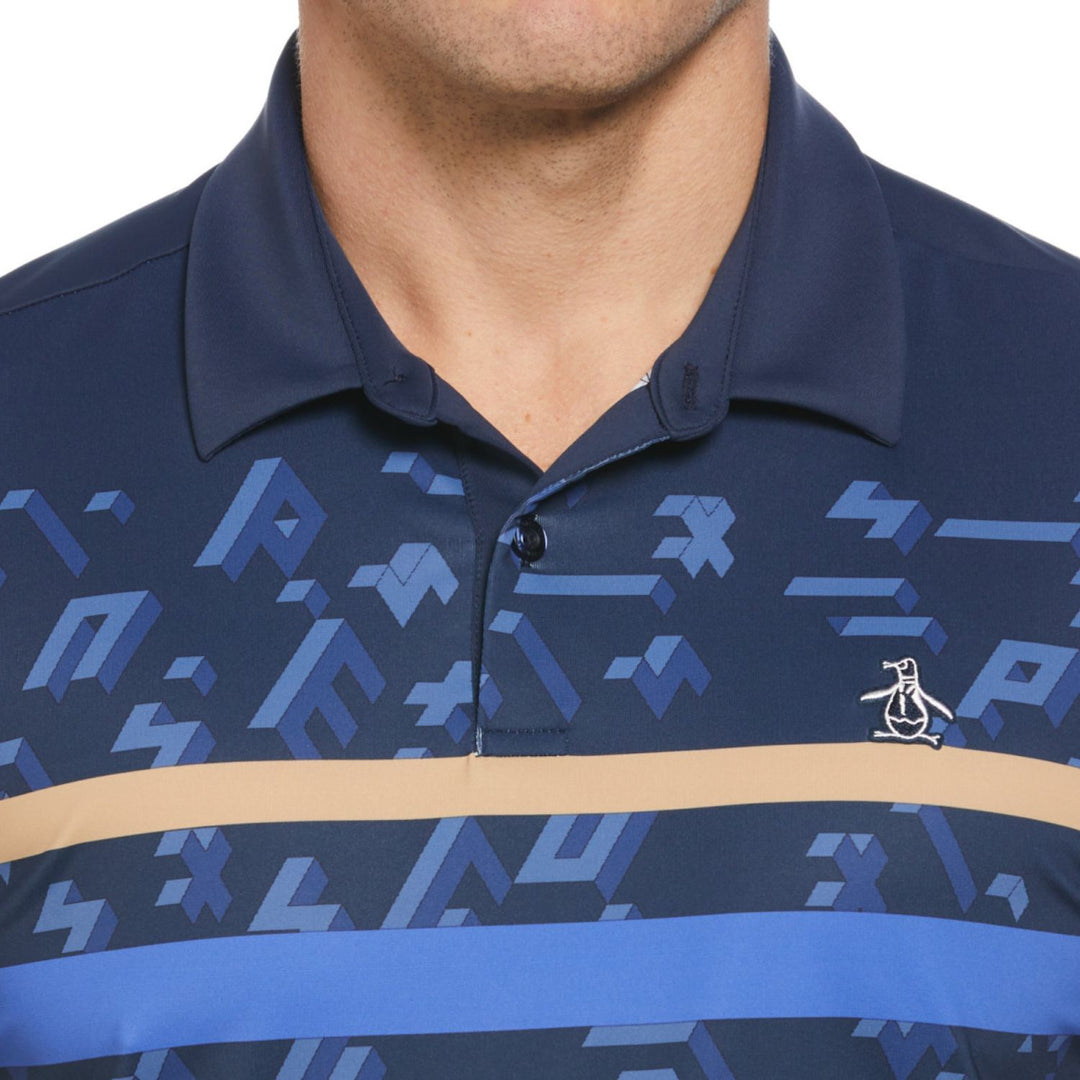 Polo De Golf Con Estampado De Rayas En Bloques De Got Game Engineered