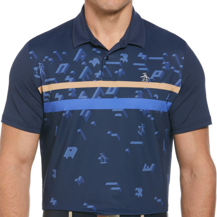 Polo De Golf Con Estampado De Rayas En Bloques De Got Game Engineered