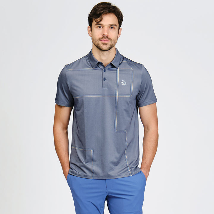 Polo De Golf Full Print Snow Tracks