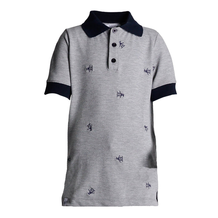 Polo Con Estampado De Pinguinos Bordados