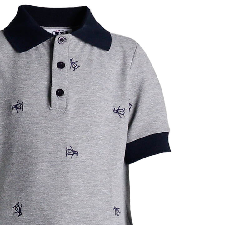 Polo Con Estampado De Pinguinos Bordados