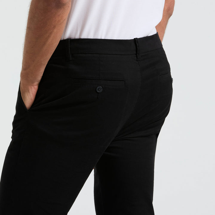 Pantalon De Algodon Tencel Corte Chino