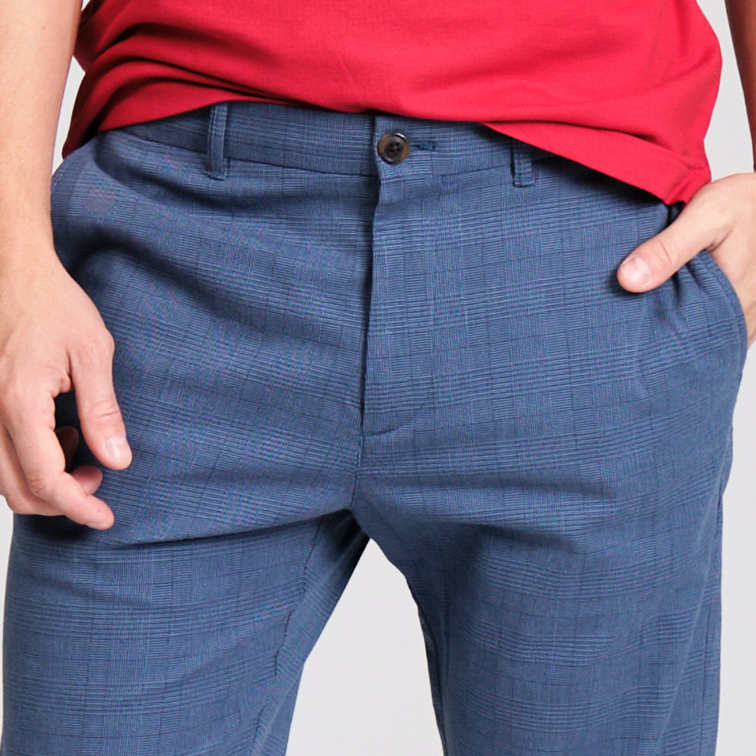 Pantalon Tencel Plaid Chino