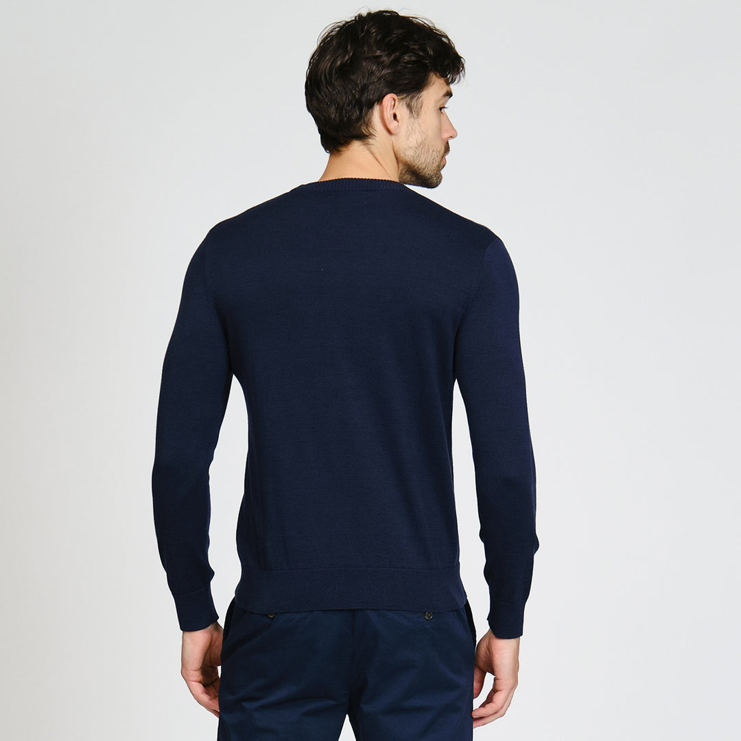 Sueter De Algodón Con Cuello Redondo