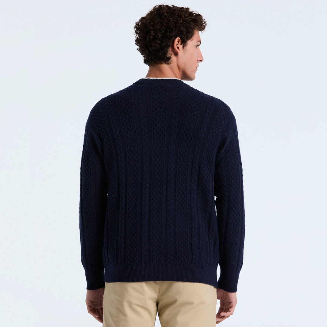 Cardigan De Algodón Con Punto Trenzado