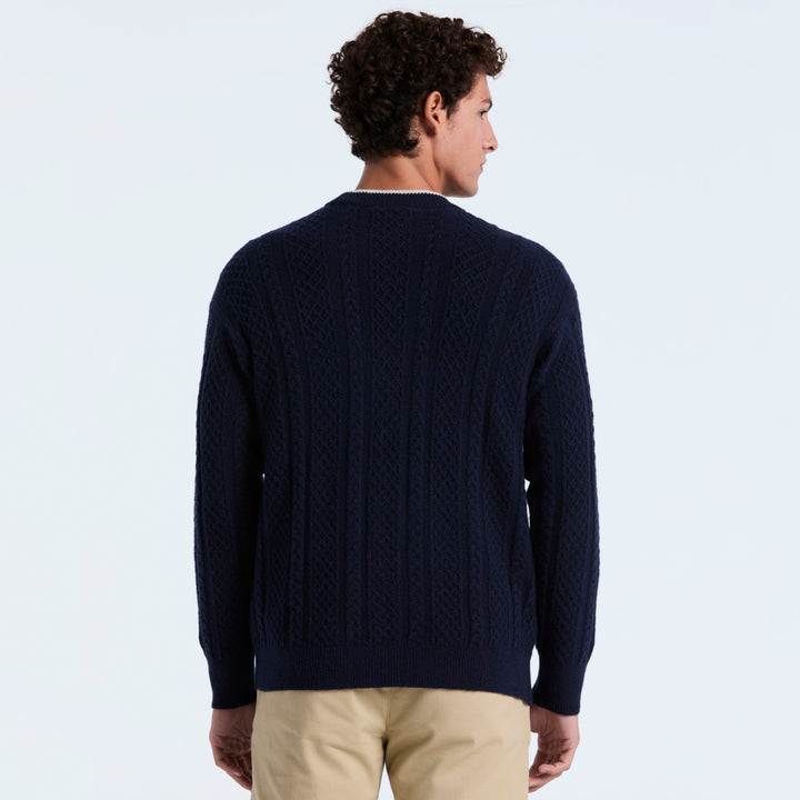 Cardigan De Algodón Con Punto Trenzado