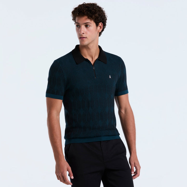 Polo Jaquard Novelty Cierre 1/4